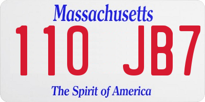 MA license plate 110JB7