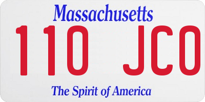 MA license plate 110JC0