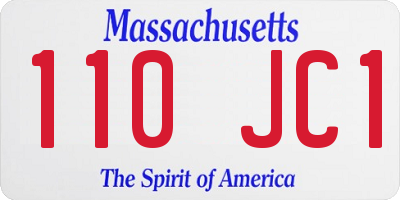 MA license plate 110JC1