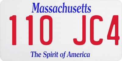 MA license plate 110JC4