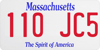 MA license plate 110JC5