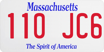 MA license plate 110JC6