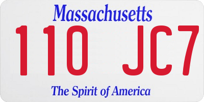 MA license plate 110JC7