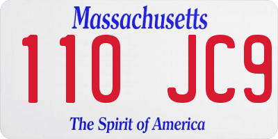 MA license plate 110JC9
