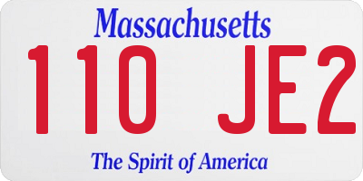 MA license plate 110JE2