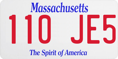 MA license plate 110JE5