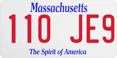 MA license plate 110JE9