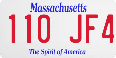 MA license plate 110JF4