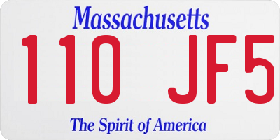 MA license plate 110JF5