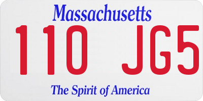 MA license plate 110JG5