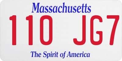 MA license plate 110JG7