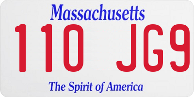 MA license plate 110JG9