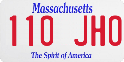 MA license plate 110JH0