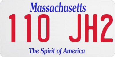 MA license plate 110JH2