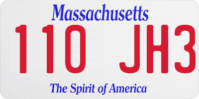 MA license plate 110JH3