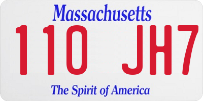 MA license plate 110JH7
