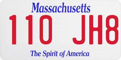 MA license plate 110JH8