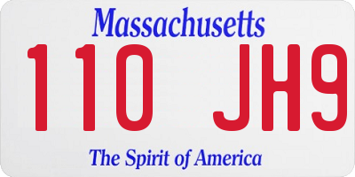 MA license plate 110JH9