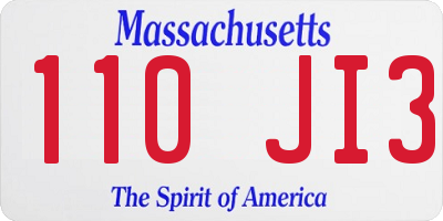 MA license plate 110JI3