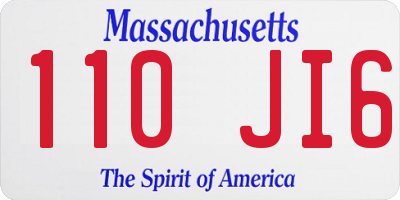 MA license plate 110JI6