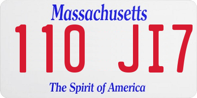 MA license plate 110JI7