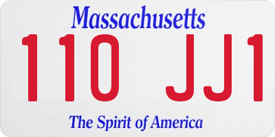 MA license plate 110JJ1