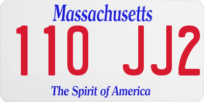 MA license plate 110JJ2