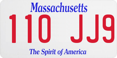 MA license plate 110JJ9
