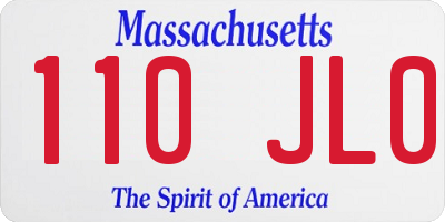 MA license plate 110JL0