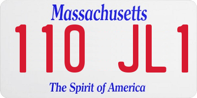 MA license plate 110JL1