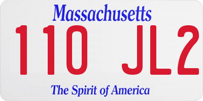 MA license plate 110JL2