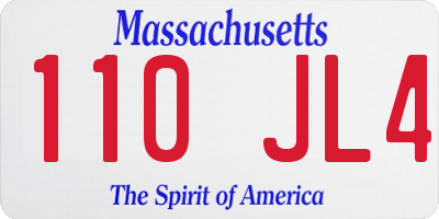 MA license plate 110JL4