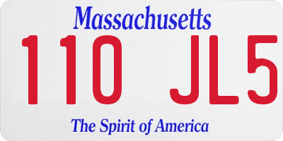 MA license plate 110JL5