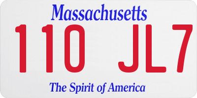 MA license plate 110JL7