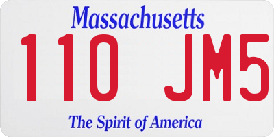 MA license plate 110JM5