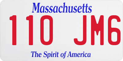 MA license plate 110JM6