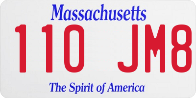 MA license plate 110JM8