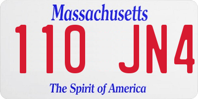 MA license plate 110JN4