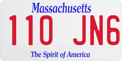 MA license plate 110JN6