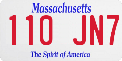 MA license plate 110JN7