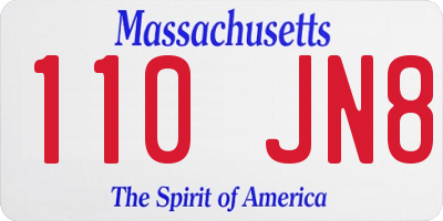MA license plate 110JN8