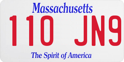 MA license plate 110JN9