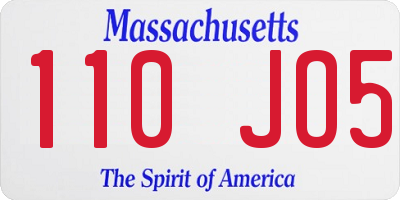 MA license plate 110JO5