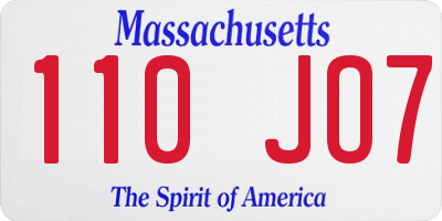 MA license plate 110JO7