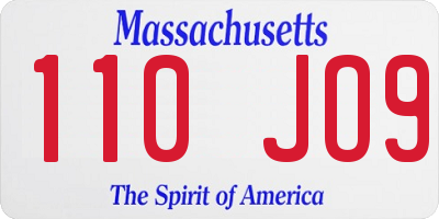 MA license plate 110JO9