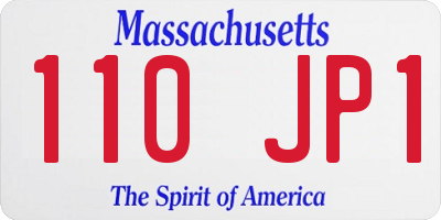 MA license plate 110JP1