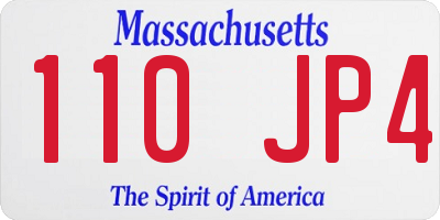 MA license plate 110JP4