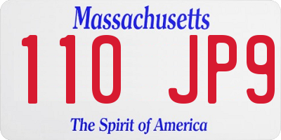 MA license plate 110JP9
