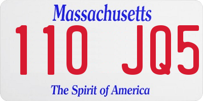 MA license plate 110JQ5