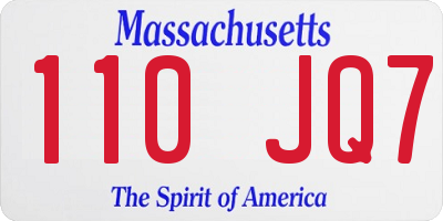 MA license plate 110JQ7